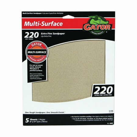 GATOR Sandpaper Al Oxide 9X11In 220 4443
